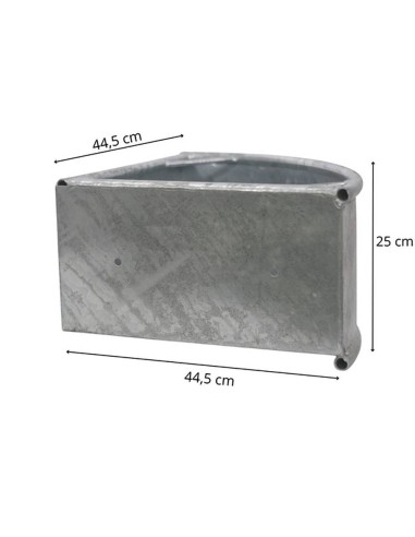 Mangeoire d'angle galvanisée, capacité 18 kg