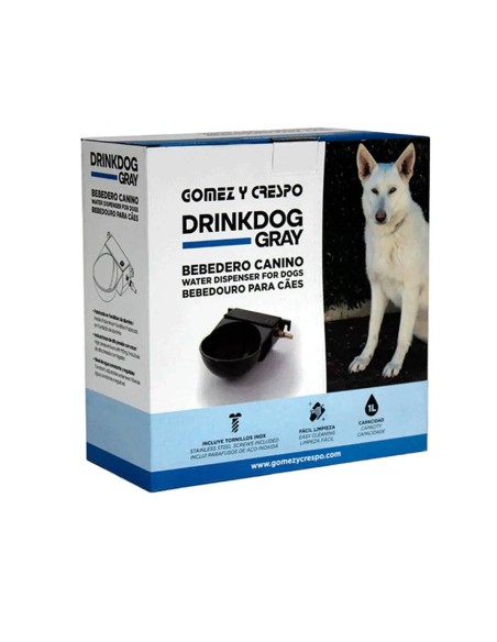 Lacquered aluminum canine waterer, capacity 1 l