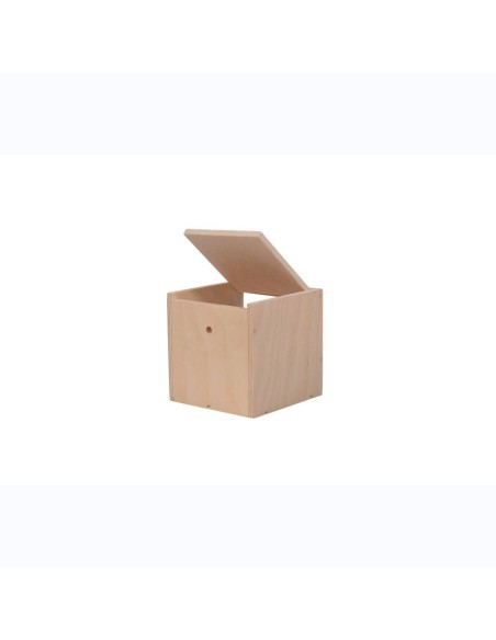Nido de Madera para Isabelitas (15x15x15 cm) – Refugio Cúbico con Posadero