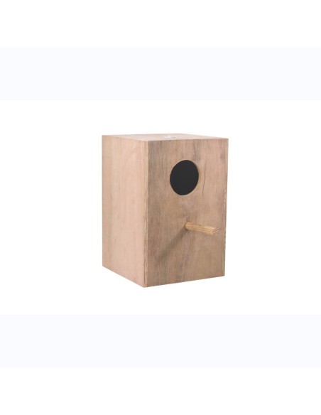 Nido de Madera para Agapornis (14x14x23 cm) – Refugio Vertical Especializado