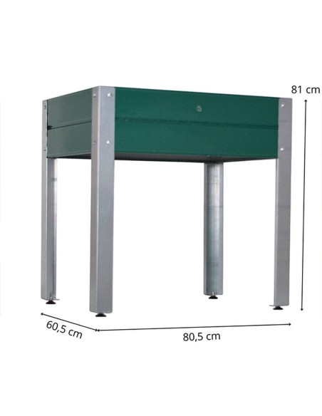 Green lacquered cultivation table 80x60