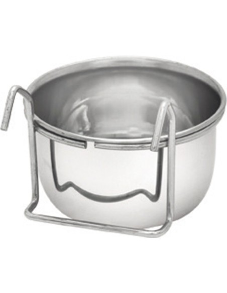 Stainless steel feeder with support, 0.3 liter capacity