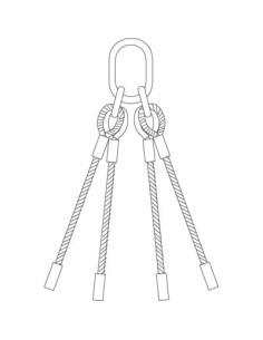 PULPO DE CABLE DE ACERO DE 4 RAMAL CON COMPONENTES DE CADENA DE 1 METRO