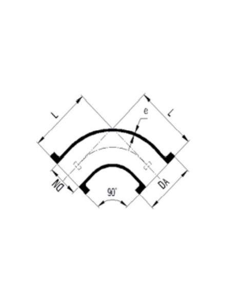 Cotovelo de flange duplo 90° PN16 flange ajustável em ferro dúctil