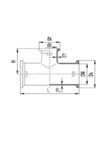 Flanged tees PN16 ductile iron adjustable flange