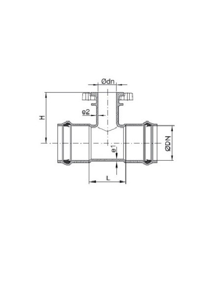 Double tee plug flange PN16 ductile iron PVC pipe (elastic joint)