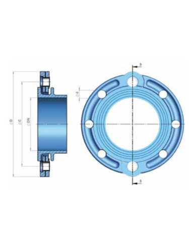 Flange ajustável em FD PN16