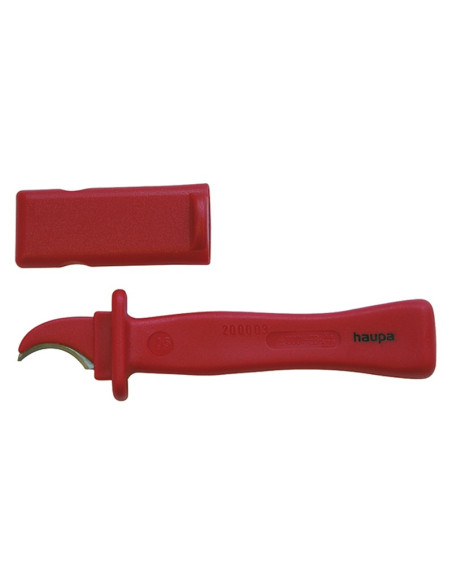 Electrician's knife curved blade 35mm w/VDE insulated blade