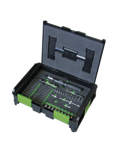 Conjunto de soquetes SysCon ”Torque“ ¼" 51 peças