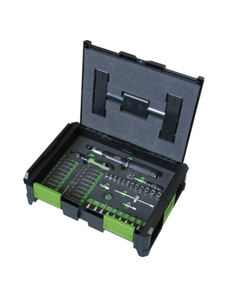 Conjunto de soquetes SysCon ”Torque“ ¼" 51 peças