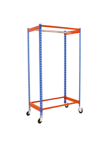 Estantería para ropa con ruedas SIMON-CLOTHING Azul/Naranja