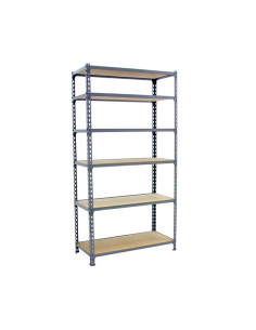 Estantería de almacenaje MADERCLICK PLUS 6 estantes GALVA/MADERA