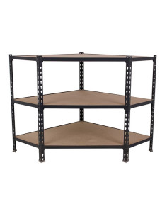 MADERCLICK CORNER Shelving Anthracite/Wood 3 shelves