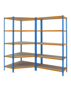 PACK MADERCLICK CORNER+1 MADER Blue/Orange/Wood 5 shelves