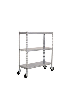 SIMONCLICK PLUS Estante galvanizada 3 prateleiras com rodas