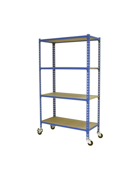 MADERCLICK MOBILE PLUS Azul/Madera 4 estantes