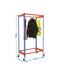 Estantería para ropa con ruedas SIMON-CLOTHING Azul/Naranja 2