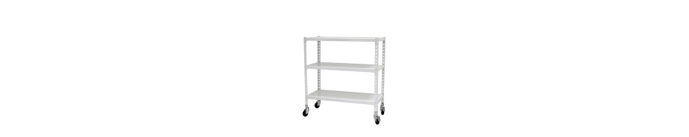 Shelving with wheels